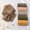 Bufanda Pequeña de Cuadros Príncipe de Gales para Mujer Otoño e Invierno Estilo Coreano Versátil ins Moderna Cálida Protector de Cuello Bufanda de Punto para Cuello