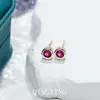 Pendientes de Corindón Rojo Hip-Hop Punk, Modernos y Únicos para Hombres, Pendientes Pequeños y Elegantes de Circonita Minimalista para Mujeres