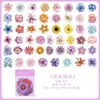 Adesivos PET Flores Coloridas Material para Decoração de Diário Floral Impermeáveis Transparentes Adesivos de Capa de Celular de Alto Valor