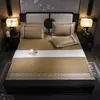 Novo Tapete de Rattan Dupla Face para o Verão de 2025 Tapete Antigo Tapete Estilo Chinês Conjunto de Três Peças Dobrável Cama de Solteiro Natural