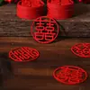 Mini Pegatinas de Doble Felicidad Hechas a Mano para Decoración de Bodas, Pegatinas Rojas de Doble Felicidad para Artículos de Boda