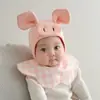 Adorable y Maravilloso Gorro para Bebé, Gorro de Algodón Puro con Orejas de Conejo para Otoño e Invierno, para Bebés de 0 a 6 Meses, Cálido y Lindo con Cintas