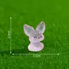 Novo produto transfronteiriço: estatueta de feneco que brilha no escuro, miniatura adorável, acessório de decoração DIY para paisagismo de jardim, pequeno ornamento para paisagens em miniatura