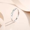 S925 Sterling Silver Flash Sand Mobius Anel Feminino Simples Personalidade Moda Abertura Brincos Ajustáveis All-match