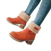 Botas de lana europeas y americanas transfronterizas, botas cortas de lana transfronterizas de comercio exterior para otoño e invierno, botas para mujer, botas de nieve de felpa para mujer de talla grande, modernas