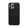 Funda Negra Mate Arrugada para Teléfono Móvil Apple 17Promax Adecuada para Iphone16Pro Funda Suave Pulverizada con Aceite 15Pro14