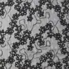 Placa de Lentejuelas de Fábrica de 3 mm con Tela Bordada de Flor de Ciruelo Estéreo Estilo Ins Moda Vestido de Novia Tela de Gasa Arrugada