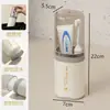 Taza de Tocador de Viaje Set Portátil para una Familia de Cuatro, Taza de Almacenamiento para Cepillo de Dientes, Taza para Enjuague Bucal con Separación Húmeda y Seca
