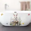 Una Variedad de Adornos de Corona de Huevos de Conejito Lindos, Pegatinas de Pared de Pascua, Decoración para Embellecimiento de Fondo de Sala de Estar y Dormitorio, Autoadhesivos