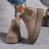 Comercio exterior talla extra botas de nieve de suela gruesa mujer 2025 invierno nuevo forradas de felpa gruesas cálidas botas de nieve casuales para mujer Joker