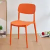 Mesa de jantar moderna de plástico espessado estilo nórdico para uso doméstico, cadeira de jantar simples com encosto, banqueta e cadeira com encosto para sentar por longos períodos na sala de jantar