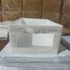Caja de Almacenamiento de Tela Hecha a Medida de Fábrica, Caja de Almacenamiento de Ropa con Ventana de Algodón y Lino, Caja de Almacenamiento Plegable sin Tapa, Cajón de Escritorio
