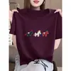 Camiseta de Algodão Puro de Manga Curta para Mulheres, Estilo Novo de Verão 2026, Casual, Fashion, Versátil, Top Emagrecedor e Rejuvenescedor, Estilo Básico