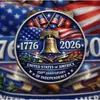 Moeda comemorativa transfronteiriça para o 250º aniversário da fundação dos Estados Unidos, moeda de design plano 2D apresentando a Estátua da Liberdade