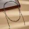 Estilo Europeo y Americano Perla Artificial Vidrio Cuentas Cadena Larga en Capas para Suéter Moda Étnica Retro Nicho Collar de Gama Alta