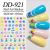 Adesivos de Unha Estrela de Cinco Pontas Dopamina, Versáteis Flores Coloridas Planas e Estrelas de Quatro Pontas Adesivos de Unha DIY, Estilo Dd