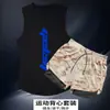 Conjunto Esportivo Masculino Calça de Corrida ao Ar Livre Fitness Verão Basquete Treinamento Secagem Rápida Regata Sem Mangas Roupa de Fitness para Corrida Noturna