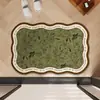Tapete de Chão Retro Estilo Francês de Terra de Diatomáceas para Banheiro, Resistente a Manchas, Absorvente de Água, Secagem Rápida, Tapete Antiderrapante, Uso Doméstico, Formato Único, Tapete Fácil de Manter