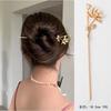 Lírio do vale franja strass rabo de peixe grampo de uma palavra bola redonda coque liga haste de cabelo novo estilo chinês garfo de cabelo feminino