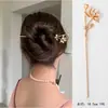 Horquilla de Cola de Pez con Borla de Lirio del Valle y Pedrería, Horquilla Redonda de Bola, Horquilla de Aleación con Cabeza de Bola, Nueva Horquilla Chinoiserie para Mujeres