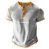 Camisa Polo Masculina Respirável de Verão para Uso Externo Casual Esportiva Manga Curta com Design em V Top de Moda Diária para Uso Externo