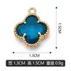 Colgante Individual Dorado Kc Trébol de Cuatro Hojas Piedra Preciosa Collar Pulsera Colgante Joyería DIY Venta Directa por el Fabricante Lote Mixto Transfronterizo