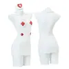 Vestido Uniforme de Enfermera Sexy con Bloques de Color Ajustado con Cortes Estilo Té Dulce Solapa Transparente Patchwork Abertura Conjunto de Enfermera