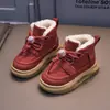 Zapatos de algodón para niños, botas de nieve cálidas, forradas de felpa y engrosadas para niñas, botines antideslizantes de invierno, botas de algodón para niños y bebés