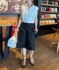 25719 Xin Da Ai Mei Yuan 2025 Verano Nuevo Top de Color Sólido con Cuello Polo Pantalones Casuales Sueltos de Cintura Alta para Mujer