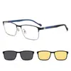Nuevo Negocio Acero Plástico Marco para Miopía Cejas Dos en Uno Clip Magnético Gafas de Sol Polarizadas Set para Hombres Fabricante