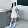 Vestido de Princesa con Mangas Abullonadas y Encaje para Niñas Pequeñas 2026 Nuevas Llegadas de Verano para Niños Medianos y Mayores Vestido de Pastel en Capas con Cintura Ajustada Estilo Francés Vestido de Encaje