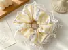 Elástico de cabelo multicamadas elegante para mulheres, com renda floral, estilo coreano. Fornecimento de loja de acessórios, direto da fábrica de origem