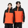 Ropa de trabajo de tres en uno con forro polar grueso, chaqueta impermeable para exteriores, prenda exterior gruesa personalizada