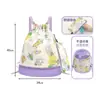 Bolsa de natación colorida de dibujos animados para niños con compartimento para zapatos, Mochila para exteriores con separación de seco y húmedo, Bolsa impermeable para gafas de natación, Mochila