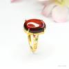 Anillo de Ámbar Natural Guan Yu Ámbar Sangre Anillo Cabujón para Mujer Vintage Fábrica Venta al por Mayor Dropshipping S3111802L