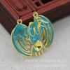 Accesorios de Joyería Goteo de Aceite Imitación Jade Azul Quemado Hecho a Mano DIY Cobre con Conservación de Color 25*21*4mm Material Estilo Antiguo B3435