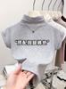 Temperamento Top de Manga Corta con Vuelo para Mujer Diseño Nicho Medio Cuello Alto Ajustado Elástico Camiseta Verano Popular Estilo Coreano Top