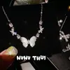 Joyas Estrella Luna Diosa Fritillaria Piedra Preciosa Pulsera Lujo Ligero Gama Alta Lazo Zirconia Collar traje