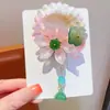 Tiara de Cabelo com Franjas Estilo Chinês Tradicional para Meninas com Pingente de Pérola Floral, Acessório de Cabelo para Coque em Sessão de Fotos com Traje Antigo Infantil