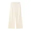 Calça masculina casual americana, estilo cleanfit moderno, cor sólida, plissada, semi-elástica, caimento solto, perna reta, calça comprida
