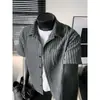 2026 Nuevo Estilo de Verano para Hombre Retro Patrón de Espiga 270g Camisa de Manga Corta para Hombre de Gama Alta Holgada Casual Tendencia de Moda para Hombre