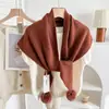 Cachecol Triangular Listrado Outono e Inverno Estilo Coreano, Cachecol Quente e Versátil, Protetor de Pescoço, Xale para Mulheres