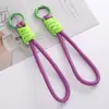 Chaveiro com Padrão de Liga de Poliéster Espesso e Nós, Argola de Chaveiro, Pingente de Chaveiro DIY Feito à Mão, Acessórios de Joalheria