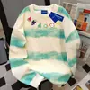 Moletom Redondo com Estampa Criativa Design Americano Fofo para Mulheres Outono e Inverno Casual Preguiçoso Tie-Dye Cor Contrastante Tops de Estudante