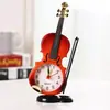 Reloj despertador de simulación de violín al por mayor directo de fábrica, reloj de escritorio creativo con forma de instrumento musical, decoración de sala de estar, reloj de mesa