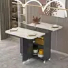 Mesa de jantar dobrável para uso doméstico em apartamentos pequenos, simples, multifuncional, móvel com rodas, adequada para imóveis de aluguel, pequena mesa de jantar retangular