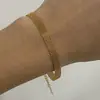 Wanxing Cadena de Malla Gruesa de Acero Inoxidable Estilo Europeo y Americano Cadena de Luces Festivas Lujo Ligero Pulsera de Cruz Chapada para Mujer Collar Joyería