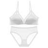 Ropa Interior Francesa Delgada para Mujer Verano Encaje Ropa Interior Copa Triángulo Cómoda Transpirable Set de Brasier sin Varillas
