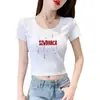 Camiseta de Manga Curta de Seda de Leite para Mulheres, Novo Estilo de Verão com Gola Redonda, Corte Slim, Estilo Curto, Top Versátil para Pessoas Baixas