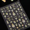 Adesivos de Unha de Natal com Glitter Dourado Adesivos Planos Boneco de Neve Natalino DIY Acessórios para Nail Art Estilo Dh